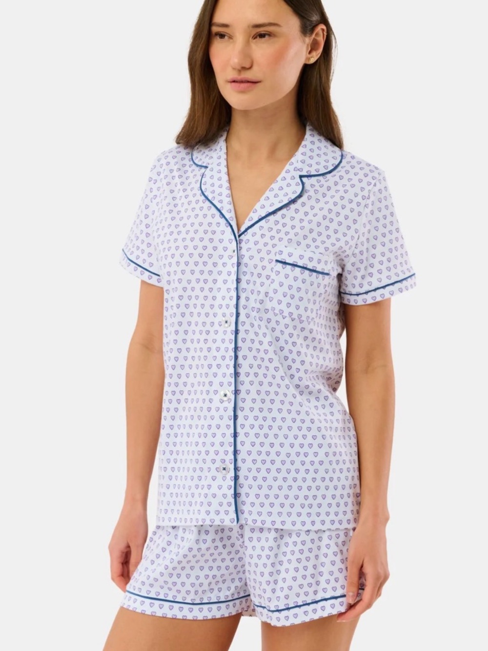 Roller Rabbit Heart Polo Pajamas - Lavender